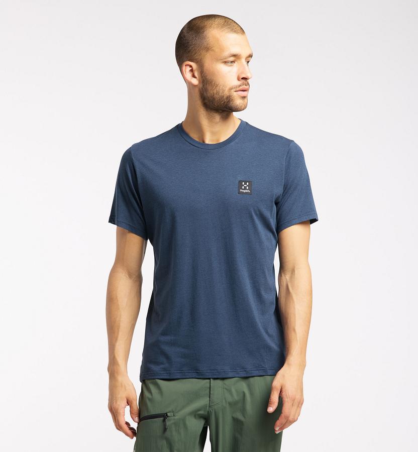 Haglöfs Mens Lyocell T-Shirt Dark Blue New Zealand 07891ZPRY